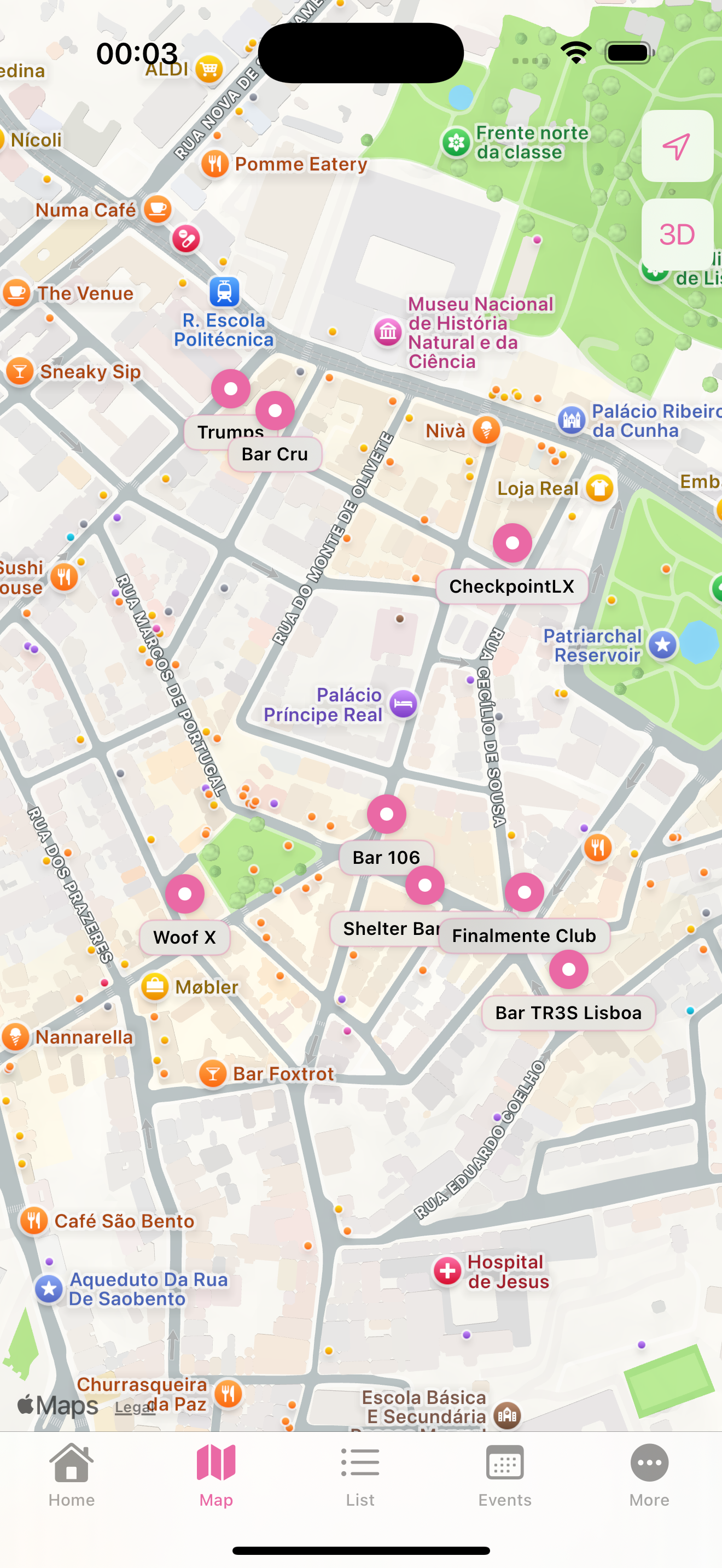 PortugalGayMap App Screenshot: Detailed information page for a venue